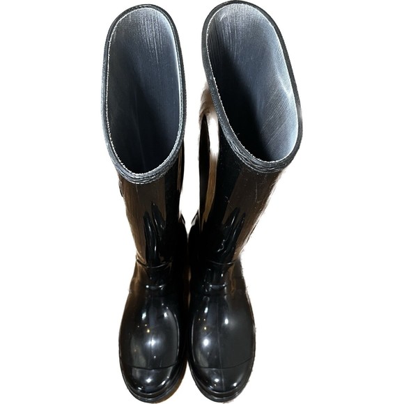 ITASCA Tall Black Waterproof Rubber Rain Boots Women’s Size 10 - Picture 1 of 7